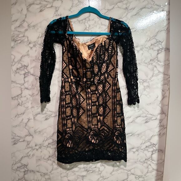Bardot Zendaya Mini Lace Dress In Black - Picture 4 of 13